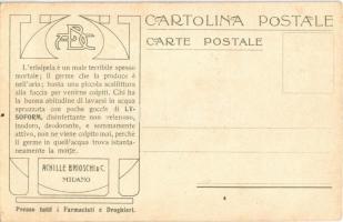 La Posta in Abissinia / Ethiopia post. Lysoform advertisement on the backside, litho  (EK)