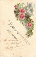 1899 Boldog Új évet kván! / New Year greeting art postcard, litho (EK)