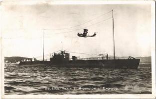 1938 Sous-Marin et Hydravion en Exercice / French Navy hydroplane, seaplane, submarine S1