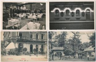50 db RÉGI történelmi magyar városképes lap: éttermek / 50 pre-1945 historical Hungarian town-view postcards: restaurants
