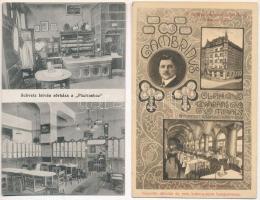 50 db RÉGI történelmi magyar városképes lap: éttermek / 50 pre-1945 historical Hungarian town-view p...
