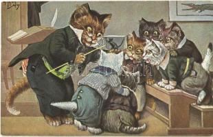 Cat school. T.S.N. Serie 1879. s: Arthur Thiele