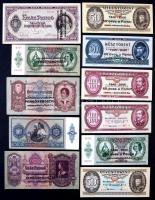 1930-1993. 21db magyar bankjegy, pengők és forintok, mindegyik adamolicit felülbélyegzéssel T:I-III /  Hungary 1930-1993. 21pcs of Hungarian Pengő and Forint banknotes, all with adamolicit overprint C:UNC-F