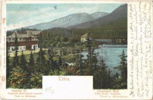 1901 Tátra, Magas Tátra, Vysoké Tatry - 2 db régi képeslap: Csorba-tó, Halastavak az őrházzal, Augus...