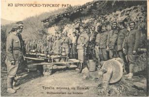 1913 Weihnachtstisch der Soldaten / First Balkan War, Montenegrin soldiers table on Christmas Eve (fl)