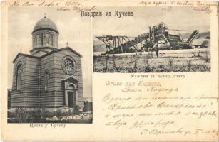 1905 Kucevo, Serbian church, gold panning machine (EK)