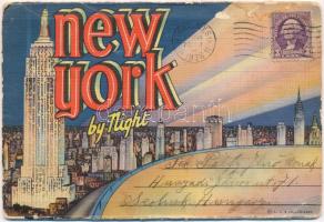 1936 New York by Night. Leporellocard with 18 pictures (worn)