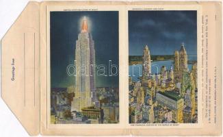 1936 New York by Night. Leporellocard with 18 pictures (worn)