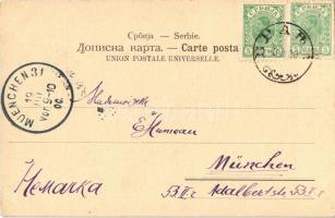 1900 Vrane, main street, park. Art Nouveau, floral (EK)