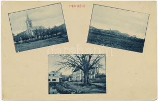 1916 Perusics, Perusic (Lika); Templom, vár, utca / church, castle, street. B.W. Wien N. 241-243. (EK)