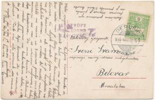 1916 Perusics, Perusic (Lika); Templom, vár, utca / church, castle, street. B.W. Wien N. 241-243. (E...