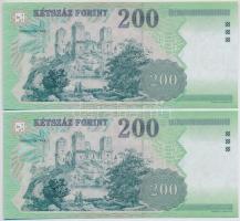 2005. 200Ft "FB" (2x) sorszámkövetők T:I
