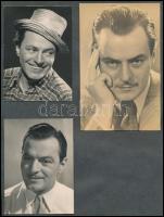 Színészek tétele, Jávor Pálról 3 db vintage fotó, Bilicsi Tivadarról szintén 3 db vintage fotó, közö...