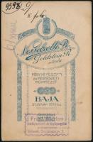 cca 1910 Baja, Nesselroth B. műtermében - a magyar királyi vasutak ellenőréről - készült, keményhátú...