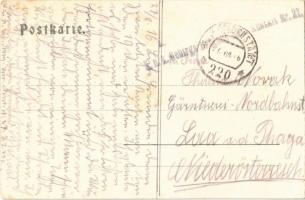 Launsdorf, Hochosterwitz / castle, church, mountains + "K.u.K. Gebirgs Brigade Nr.27." (fl...