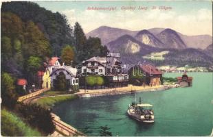 1918 St. Gilgen, Sankt Gilgen, Salzkammergut, Gasthof Lueg / lake, hotel, boat