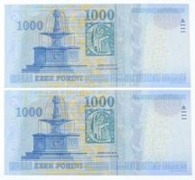 2009. 1000Ft "DA" (2x) sorszámkövetők T:I