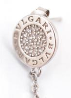 Ezüst(Ag) karikás fülbevalópár, Bulgari jelzéssel, h: 4 cm, bruttó: 4,8 g