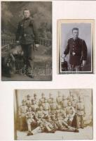 8 db régi katonai fotólap + 1 katonai képeslap + 1 katonafénykép