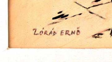 Zórád jelzéssel: Kíváncsiskodó. Akvarell-tus, papír, 34×26 cm