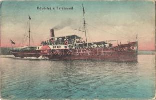 1913 Balaton, Baross gőzös (ragsztónyom / gluemark)