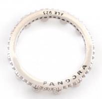 Ezüst(Ag) koronás gyűrű, Pandora jelzéssel, méret: 55, bruttó: 2,7 g