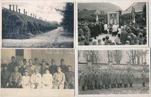 6 db régi katonai fotólap + 3 katonai témájú képeslap + 1 katonafénykép