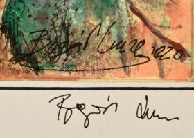 Olvashatatlan jelzéssel: Variációk Juhász Gyula versére. Akvarell, papír, 30×28 cm