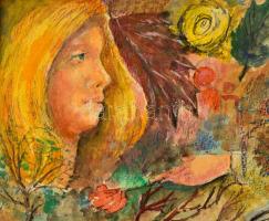 Olvashatatlan jelzéssel: Variációk Juhász Gyula versére. Akvarell, papír, 30×28 cm