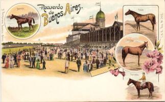 Buenos Aires Horse-racing track Litho