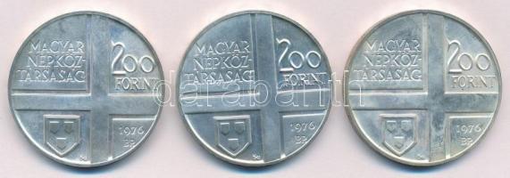 1976. 200Ft Ag (3xklf) "Magyar festők I. / Derkovits, Szinyei, Munkácsy" sor T:BU kis pati...