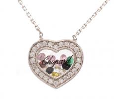 Ezüst(Ag) szívecskés nyaklánc, jelzett, állítható h: 40-44 cm, bruttó: 3,5 g