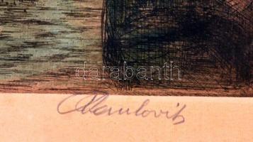 Paulovits Pál (1892-1975): Velence. Színezett rézkarc, papír, jelzett, 35×24 cm