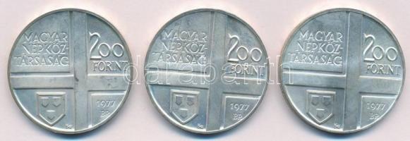 1977. 200Ft Ag (3xklf) "Magyar festők II. / Csontváry, Mányoki, Rippl-Rónai" eredeti, plom...