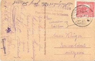 1920 Hochschar, Hrubý Jeseník, Sudetengebirge, Georgschutzhaus / mountain range, So. Stpl.  (EB)