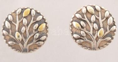 Ezüst(Ag) fás kör alakú fülbevalópár, jelzett, d: 1,1 cm, nettó: 1,8 g