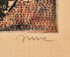 Imre István (1918-1983): Csokor. Színes rézkarc, papír, jelzett, 38,5×29 cm