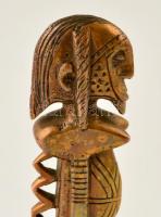 Egzotikus bronz figura, talapzaton, jelzés nélkül, m:10,5 cm