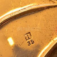 Fém füles kínáló, jelzett, d: 23 cm