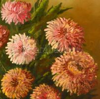 Verebélyi Tibor (?-): Virágcsendélet, olaj, farost, jelzett, keretben, 44x55 cm