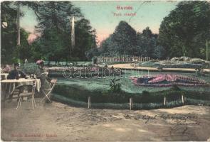 1906 Buziás, park, vendéglő kert. Eberle Keresztély kiadása / park, restaurant garden
