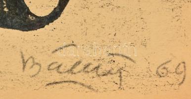 Bálint Endre (1914-1986): Szentendrei motívumok, monotípia, papír, apró szakadással, jelzett, 29,8x4...