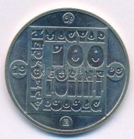 1985. 100Ft alpakka "Természetvédelem - Mocsári Teknős" T:BU Adamo EM85