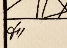 Kun Sarolta (1990- ): Lovas kompozíció. Vegyes technika, papír, jelzett, felcsavarva, 49,5×40 cm