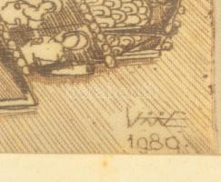 Ismeretlen jelzéssel: Nemzeti nagylétünk nagy temetője Mohács... 1526, rézkarc, selyem, üvegezett ke...