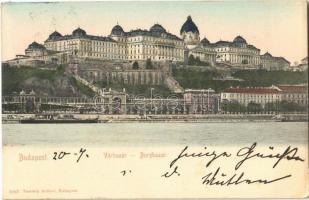 1904 Budapest I. Várbazár, Királyi vár. Taussig Arthur 3267. Hancolorirte Künstlerkarte Br. & S.M. (r)