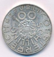 Ausztria 1976. 100Sch Ag "Johann Nestroy" T:1- patina, kis ph. Austria 1976. 100 Schilling...