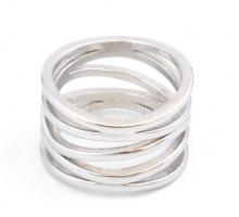 Ezüst(Ag) többsoros, hullámos gyűrű, jelzett, méret: 55, nettó: 6,8 g
