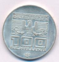 Ausztria 1976. 100Sch Ag "Innsbruck - XII. téli olimpia / Lesikló sánc" T:1- Austria 1976....