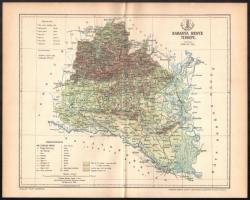 1893 Baranya vármegye térképe, tervezte: Gönczy Pál, kiadja: Posner Károly Lajos és Fia, 24×29 cm